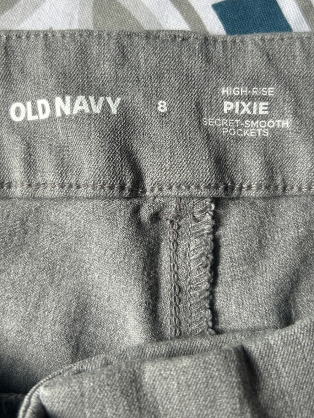 Light Gray High Rise Pixie Pants - Picture 2 of 3